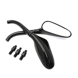HTTMT XH6007- Universal Custom Small Motorcycle Golf Club Mirrors Fit Compatible with Harley Yamaha Black