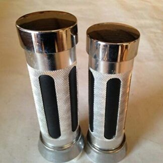 Hand Grips Silver Black ATV QUAD YAMAHA KAWASAKI POLARIS SEADOO WATERCRAFT BOMBARDIER JET SKI ATV FOREMAN RECON RINCON Kawasaki Brute Force Prairie YAMAHA BRUIN GRIZZLY KODIAK(7/8" BOTH SIDE)