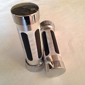 Hand Grips Silver Black ATV QUAD YAMAHA KAWASAKI POLARIS SEADOO WATERCRAFT BOMBARDIER JET SKI ATV FOREMAN RECON RINCON Kawasaki Brute Force Prairie YAMAHA BRUIN GRIZZLY KODIAK(7/8" BOTH SIDE)
