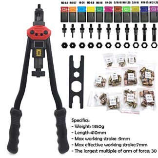 Hand Nut Riveter 410mm 16" Rivet Gun Kit Rivnut Setting Tool Nut Setter NutSert Metric & SAE Riveting Gun