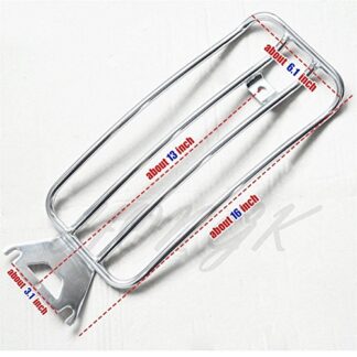 HongK- 11"x7" Solo seat Luggage Rack For Harley 1997-2015 Touring FLH/T 97-15 (Chrome)
