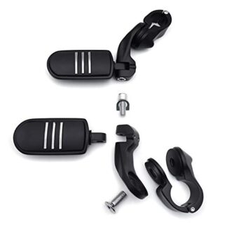 HongK- 2.5" Short Angled Adjustable FootPeg Kit For 1.25" Engine Guard Harley Road King
