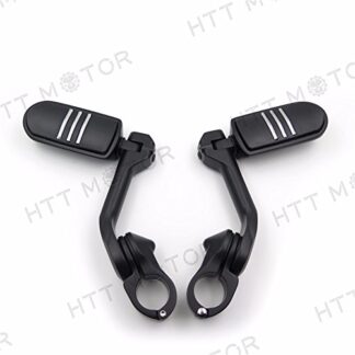 HongK- Black 5" Long Foot Peg Kit For 1.25" Engine Guard Harley Road King/Sportster 1200