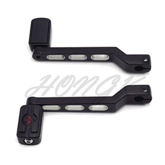 HongK- Black New Skull Silver Cut Edge Heel/Toe Shift Lever with Shifter Footrest Foot Pegs For Harley Davidson 1986-later FL Softail/1988-later Touring/2008-later Trike