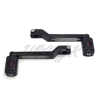 HongK- Black New Skull Silver Groove Cut Heel/Toe Shift Lever with Shifter Footrest Foot Pegs For Harley Davidson 1986-later FL Softail/1988-later Touring/2008-later Trike