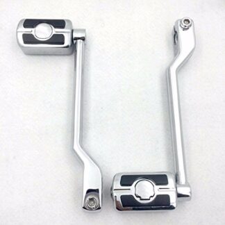 HongK- Chromed 2 PCs Billet Style Heel/Toe Shift Lever Gear Shift Foot Lever with Skull Foot Peg Footresr For Harley FL Softail Touring Trike FLST FLT FLHT Road King Street Glide CVO