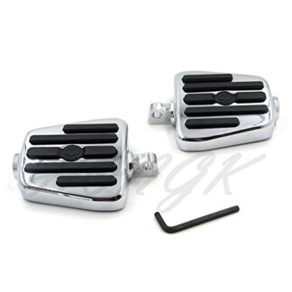 HongK- Flame Skull Foot Pegs footrest For '84-'16 Harley w/foot peg support Chrome