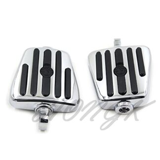 HongK- Gear Skull Foot Pegs footrest For '84-'16 Harley w/foot peg support Chrome