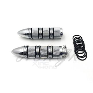 HongK- Pair Chrome Aluminum Alloy Motorcycle 7/8" 22mm Handlebar Hand Grip fits Harley