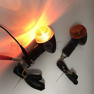 HongK- Replacement of 2X Universal Motorcycle Turn Signal Indicators Blinker Amber Light Black Metal