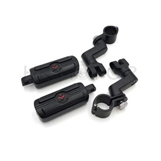 HongK- Replacement of Black 1.25" 32mm Adjustable Highway Foot Pegs Peg Mount Kit For Harley Touring