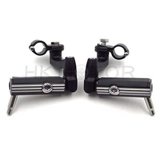 HongK- Replacement of Black Gear Skull Arched Footpeg Mount Kit For 1.25" 1 1/4" Engine Guard Crash Bar