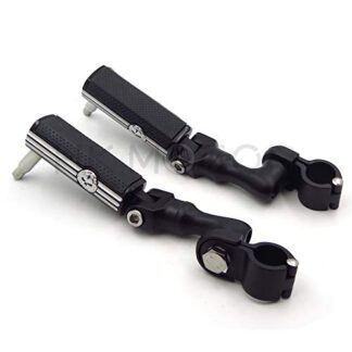 HongK- Replacement of Gear Skull 1.5" Footpeg Mounting Kit Black Short Angled