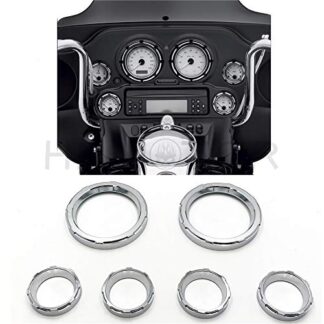 HongK- Replacement of USA Instrument Board Burst Gauge Bezel Cover For Harley Street Tri Glide Chrome
