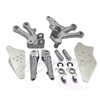 HongK- SILVER FRONT RIDER FOOT REST PEG BRACKET FOR Kawasaki Ninja ZX10R 2004 2005