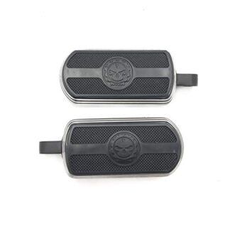 HongK- Style 106- Motorcycle Black New Skull Front & Rear Footpeg Foot Pegs Footrest For 1984-2017 All Harley-Davidson (Road King/Street Glide/Road Glide)