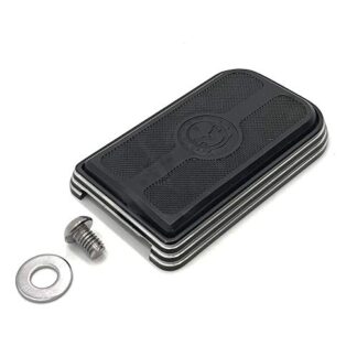 HongK- Style 107- Black New Skull Large Brake Pedal Pad For Fits Harley 2012-later Dyna FLD/ 1986-later FL Softail (Street Glide FLHX/Freewheeler FLRT)