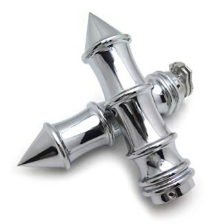 Htt- Chrome Squelette Spike 22 mm 7/20,3 cm Poignées pour la plupart des motos avec 7/20,3 cm (22 mm) Guidon (n'est pas compatible avec les modèles dotés d'embrayage hydraulique)