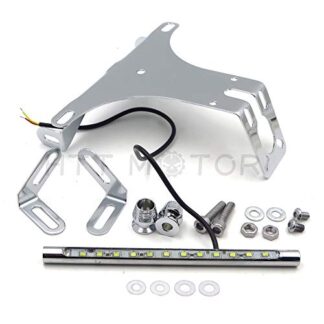 Htt Chrome lumière LED Fender Eliminator Tidy Queue sans logo pour 2004–2014 Yamaha YZF R1 Yzf-r1 Yzfr1
