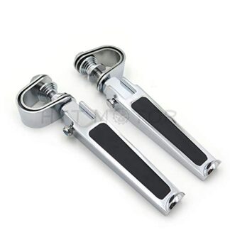 Htt- Fit 2,5 - 3,2 cm 1 1/10,2 cm Repose-pieds Garde Moteur Chrome Fixation ajustable pour Harley Fxstsb Bad Boy FXS Dyna Fxdwg2 FX