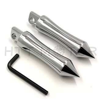 Htt Moto Chrome Custom Footpeg Repose-pieds pour 1984–2016 Harley Davidson Dyna Street Bob/Low Rider/Fat Bob/Wide Glide/Switchback