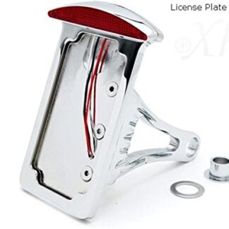 Htt Moto Chrome côté Plat monté sur support de plaque d'immatriculation W/LED Feu arrière de frein lumière 7/20,3 cm ou 2,5 cm essieux pour Suzuki/Honda/Kawasaki/Yamaha V-Star Vstar 950 1100 1300 Classic Tourer
