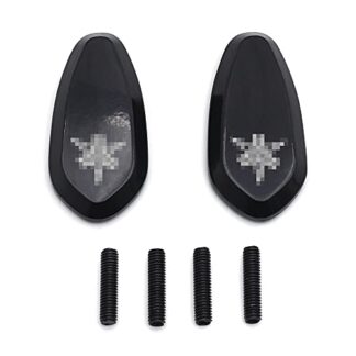 Htt Moto Miroir Block Off Base Assiettes pour 2000–2008 Yamaha R1 Yzf-r1 Yzfr1 "*" gravé Noir