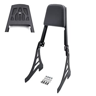 Htt Moto Noir dossier Sissy Bar avec pad en cuir pour 1995–2003 Harley Davidson Sportster 883 Xl883 1200 Xl1200