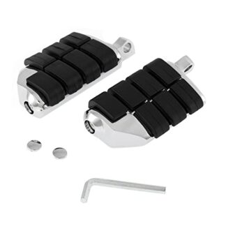 INNOGLOW Motorcycle Footpegs Highway Pegs Aluminum Chrome Foot pegs Footrest Footboards For Harley Davidson Street Glide Softail & Dyna Yamaha Suzuki Kawasaki