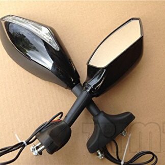 Integrated LED Turn Signals Side Mirrors fit for universal bike GLOSS BLACK new