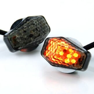 JDM Mini Smoke Flush Mount Amber LED Turn Signal For Suzuki GSX-R600 R750 R1000 Katana