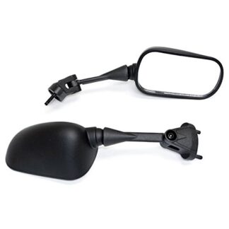 Kapsco Moto Black OEM Stock Style Racing Mirrors - Compatible with 2004-2010 Kawasaki Ninja ZX10R / ZX6R 2005-2008 Left & Right Set