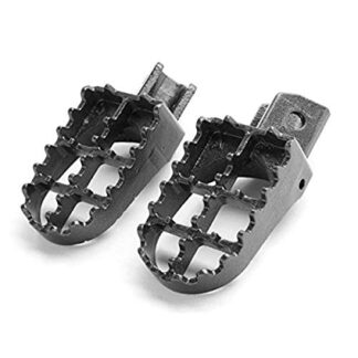 Krator Black Foot Pegs Footrests for Yamaha Motocross MX PW50, PW80, TTR90, and TW200 (1981-2012) Dirtbike Foot Rest Stomper Footpegs