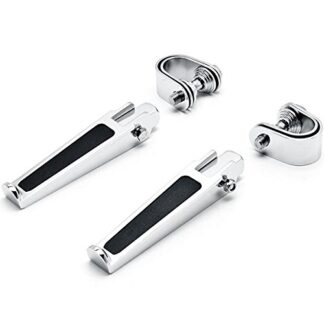 Krator Chrome Anti-Vibrate Engine Guard Foot Pegs w/Clamps Compatible with Harley Softail Touring