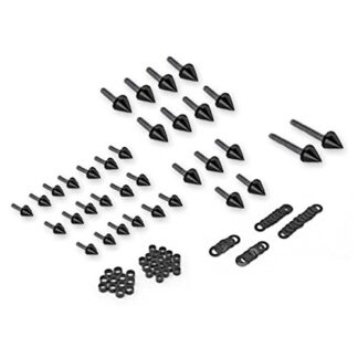 Krator FRB005-B Black Fairing Bolts (1999-2007 Suzuki Hayabusa GSXR 1300 Billet Aluminum Spike Motorcycle Frame Bolts Sports Street Bike)