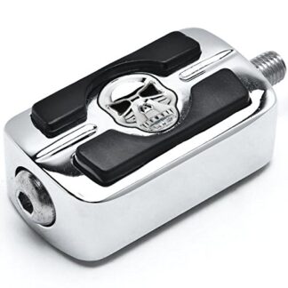 Krator KM009-C Chrome Skull Skeleton Shift Peg Cover (New for Harley Davidson Motorcycle Cruiser)