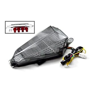 Krator LED TailLights Brake Tail Lights with Integrated Turn Signals Indicators Compatible with 2006-2012 Yamaha YZF R6 Smoke Motorcycle