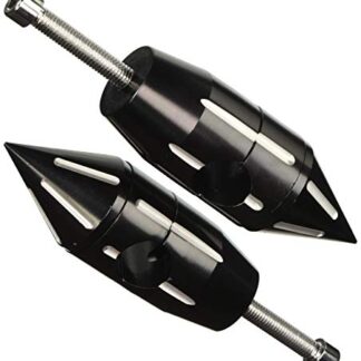 Krator SR005-001B Black Bike Handlebar (2 1/4" Spiked Black Motorcycle Cruiser Pullback Risers 1" Bar)