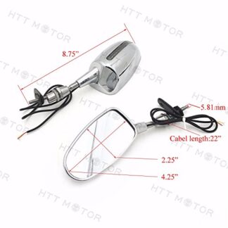 LED Rear View Mirror For CBR 600 Kawasaki Ninja 500 ZX6 Chrome 6MM thread