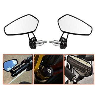 LTC® 2 PCS Universal Black Motorcycle Billet Aluminum 7/8" 22 Bar End Side Rearview Mirrors