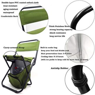 MT-ET-Seat002-ARMYGREEN XHT(BC) New Multi-use Backpack Chair Stool with Cooler Bag Hiking Fishing Camping Picnic
