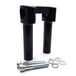 MT-TGHD-HBS009-II-BK XHT(BC) 1" 1 in Hefty Handlebar Riser/Top Clamp Kit Chrome 6" 6in Tall For Harley