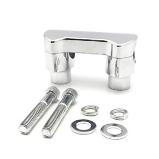 MT-TGHD-HBS010-I-CD XHT(BC) 4in / 4" Tall 1.25" Mount Chrome Hefty Handlebar Riser/Top Clamp Kit For Harley