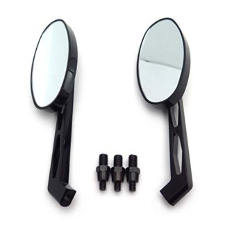 MT027+TTT003-BK XHT(BC) Black Mirror OVAL Shape For Harley softail FatBoy Softail Fat Boy Road King