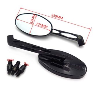 MT027+TTT004-BK XHT(BC) Black Running Mirror For CBR600 900 1000RR OVAL Yamaha YZFR1 R6 FZR600 YZF600R