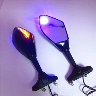 MT085A-GBK+SK XHT(BC) Blue Led Turn Signal Mirror Smoke For CBR900 Hayabusa Katana Yamaha R6 R1