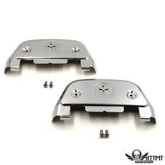 MT216-115S-CD1-NEW Skull Passenger Footboard Cover For 06-17 Dyna 86-17 FL Softail 87-17 Touring Chrome