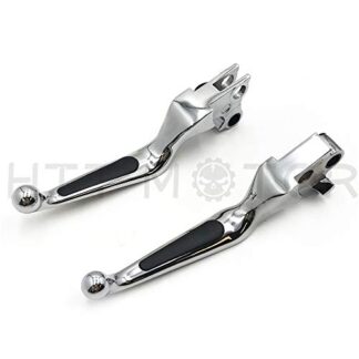 MT241-027B-CD XHT(BC) Brake Clutch Hand Lever For Harley XL Dyna Touring Softail Rubber Soft Chrome