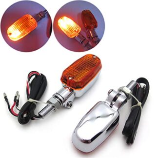 MT303-011-CD+Amber XHT(BC) Chrome 10mm Stalk Turn Signals Blinker Lights For universal Kawasaki Yamaha