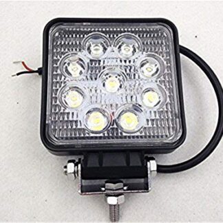 MT371-025-BK+CL XHT(BC) 2PCS Square 27W Spot BEAM LED Off Road Work 9 LED Light 12V 24V SUV Car Truck Boat